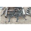 Image 2 : Pallet Lot: Ornate Cast Iron Garden Bench Ends with Floral, Scrollwork 4, Back