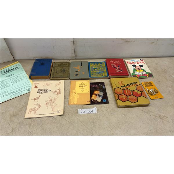 Vintage Canadian Textbooks, Bowhunter Education Manual, 1972 Pillsbury Bake-Off Cookbook