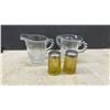 Image 5 : Assorted Vintage Glassware Including Etched Decanter, Carnival Glass Vase, Bowls, Shakers