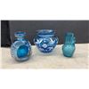 Image 6 : Assorted Vintage Glassware Including Etched Decanter, Carnival Glass Vase, Bowls, Shakers