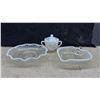 Image 7 : Assorted Vintage Glassware Including Etched Decanter, Carnival Glass Vase, Bowls, Shakers