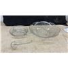Image 9 : Assorted Vintage Glassware Including Etched Decanter, Carnival Glass Vase, Bowls, Shakers