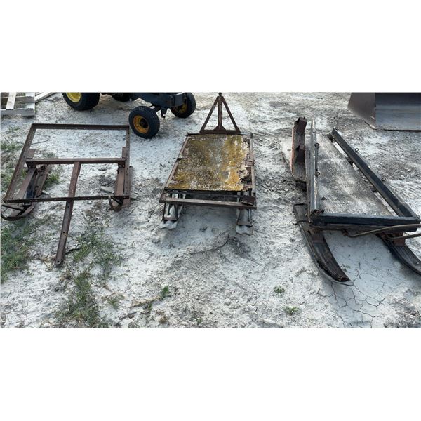 3 Vintage Snowmobile Sleighs