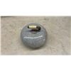 Image 5 : Antique Grey Granite Curling Stone with Curved Metal Handle and Bone Grip
