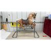 Image 1 : Vintage Spring-Mounted Rocking Horse with Metal Frame and Handles