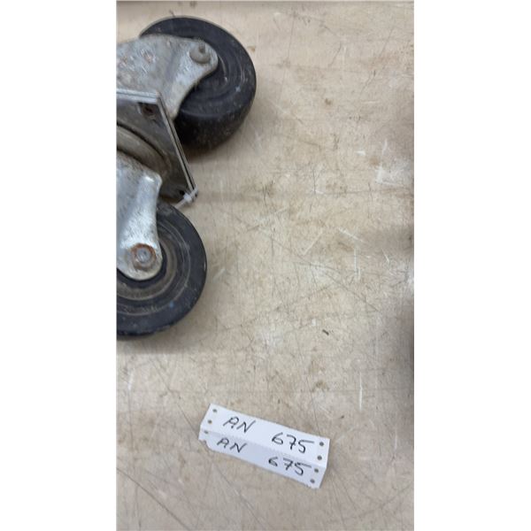 Two Sets Heavy-Duty Industrial Casters, Fixed Wheel and Swivel + 2 Sets Smaller Castors
