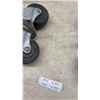 Image 1 : Two Sets Heavy-Duty Industrial Casters, Fixed Wheel and Swivel + 2 Sets Smaller Castors