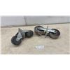 Image 2 : Two Sets Heavy-Duty Industrial Casters, Fixed Wheel and Swivel + 2 Sets Smaller Castors