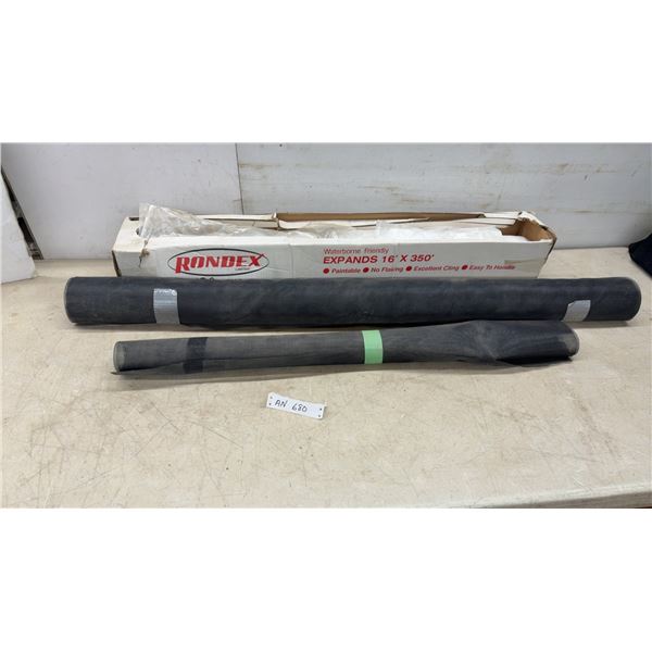 One Roll Black Mesh Screen 48” Wide and Rondex Waterborne Overspray Sheeting Approximately