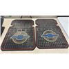 Image 2 : Two Genuine Chevrolet Black Rubber Floor Mats with Blue Bowtie Logo and Two Rubber Floor Mats