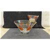 Image 2 : Vintage Glass Chip and Dip Set, Ceramic Cottage, Blue Art Glass Bowl and Johnson Bros. Dish