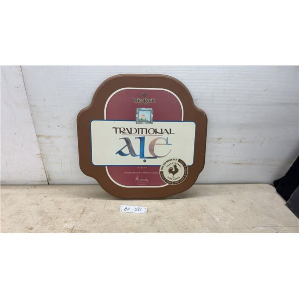 Big Rock Brewery "Traditional Ale" Wooden Advertising Sign, Proudly Brewed in Alberta, Canada