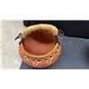 Image 5 : Handcrafted Terracotta Pots with Woven Fiber Rims and Etched Geometric Patterns, Set of 2