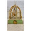 Image 2 : Vintage Irwin "Chirpee" Mechanical Singing Bird in Cage No. 672, Yellow and Green Plastic, With Box