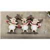 Image 3 : Summit Collection 1991 Santa on Chimney Music Box, Metal Snowman and Santa Figures, Vintage Chalk