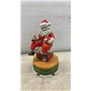 Image 4 : Summit Collection 1991 Santa on Chimney Music Box, Metal Snowman and Santa Figures, Vintage Chalk