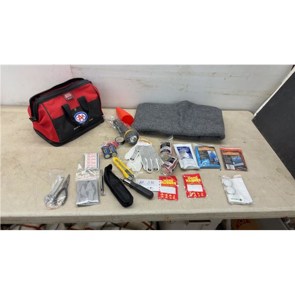CAA Manitoba Deluxe Roadside Emergency Kit with Blanket, Gloves, Tools, Hand Warmers