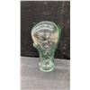 Image 2 : Green-Tinted Clear Glass Display Head Mannequin for Hats, Wigs, or Headphones, 11 1/2” Tall