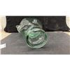 Image 4 : Green-Tinted Clear Glass Display Head Mannequin for Hats, Wigs, or Headphones, 11 1/2” Tall