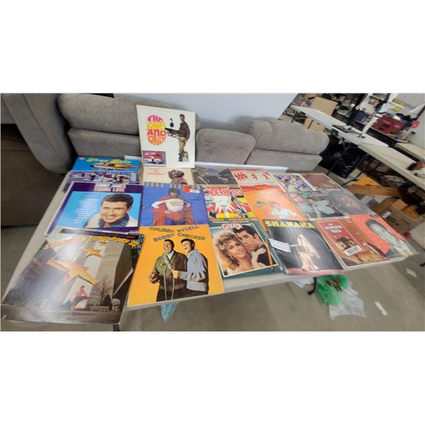 40 Vintage Vinyl Record Album Collection: Grease, The Kingston Trio, Fats Domino