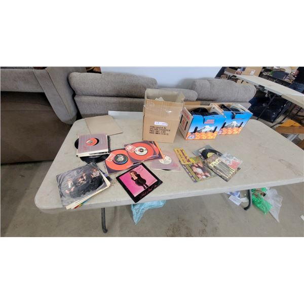 Vintage 45 RPM Records and Sleeves, including RCA, Virgin, ATCO, and More 3 boxes
