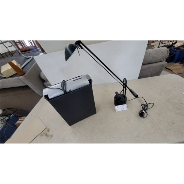 Office Companion SC-1095 Shredder and Black Desk Lamp