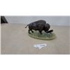 Image 1 : Bronze Buffalo Sculpture on Onyx Base with Pen Holder 12”