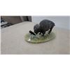 Image 5 : Bronze Buffalo Sculpture on Onyx Base with Pen Holder 12”