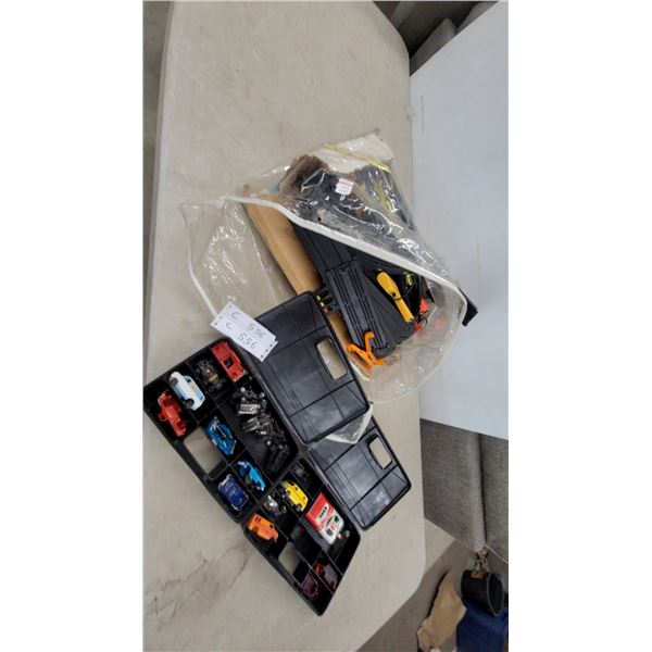 Slot Car Race Track Set with Carrying Case, Assorted Slot Cars, and "OIL" Can