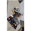 Image 1 : Slot Car Race Track Set with Carrying Case, Assorted Slot Cars, and "OIL" Can