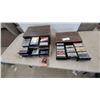 Image 1 : Two Wood Cassette Storage Cabinets with Assorted Music Cassettes most rock