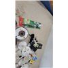 Image 6 : Assorted Electrical and Hardware Lot: Angle Grinder, O-Ring Kit, Light Fixture Bases