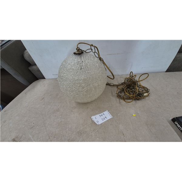Mid-Century Modern Spun Fiberglass spaghetti swag Pendant Light with Chain and Cord