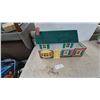 Image 1 : Vintage Tin Litho Dollhouse with Chimney, Bay Window, and Front Door;