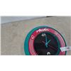 Image 2 : Another 48 Hrs. Wall Clock, Teal and Pink, Black Face, White Numerals and Text