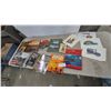 Image 1 : Collection of Books and Prints: "Hot Rod How-To," "Hell's Angel," "International Airport,"