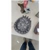 Image 5 : Assorted Decorative Items: Bear Paw Ashtray, Ceramic Duck Planter, Carved Wood Grape Panel