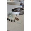 Image 2 : A Bulova Desk Clock, Vintage Desk Lamp, Silver-Tone Car and Snowman Figurines