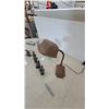 Image 3 : A Bulova Desk Clock, Vintage Desk Lamp, Silver-Tone Car and Snowman Figurines