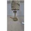 Image 5 : Two Table Lamps: Chrome and Marble Desk Lamp, and Brass Mid-Century Modern Lamp