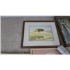 Image 5 : Assorted Framed Art: 2 Fashion Prints, Landscape Watercolor, Bulldog Print