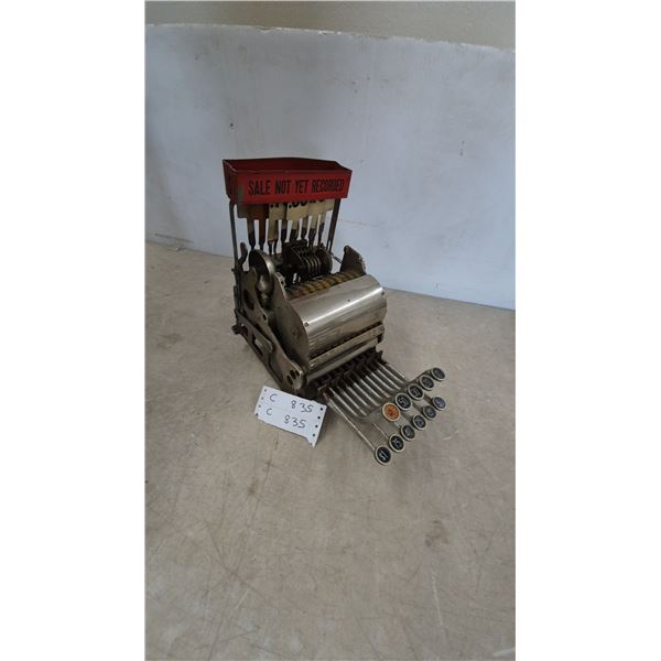 Antique Cash Register with “Sale Not Yet Recorded” Sign and Price Keys