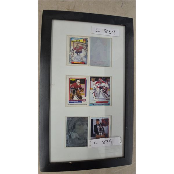 Patrick Roy Hockey Card Collection: Framed Display with 6 Cards and Holographic Card