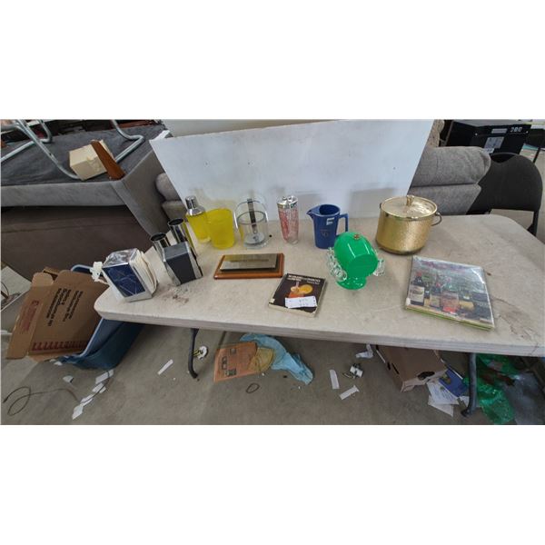 Barware and Games: Seagram's No. 6 Pitcher, Cocktail Shakers, Ice Buckets, Cribbage Board
