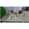 Image 1 : Assorted Decor: Metal Eagle Sculpture, Penguin Figurine, Stone Mask
