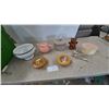 Image 1 : Ceramic Gravy Boat, Pink Teapot, Lidded Canister, Baby Bear Bank, 2 Wood Boxes, and 16 Forks