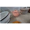 Image 2 : Ceramic Gravy Boat, Pink Teapot, Lidded Canister, Baby Bear Bank, 2 Wood Boxes, and 16 Forks