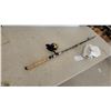 Image 3 : Fishing Rod and Reel, White Padded Mitt, and Paper Label