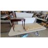 Image 1 : Small Wood Side Table and "Fireplace Corner Basement" Pkg.