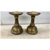 Image 2 : Pair of Church Brass Candlesticks with Spring-Loaded Cylinder for Candles, 30” Tall